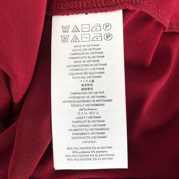 Michael Michael Kors Top Size M Burgundy Red Long Bell Sleeves Keyhole Neckline - Picture 8 of 10